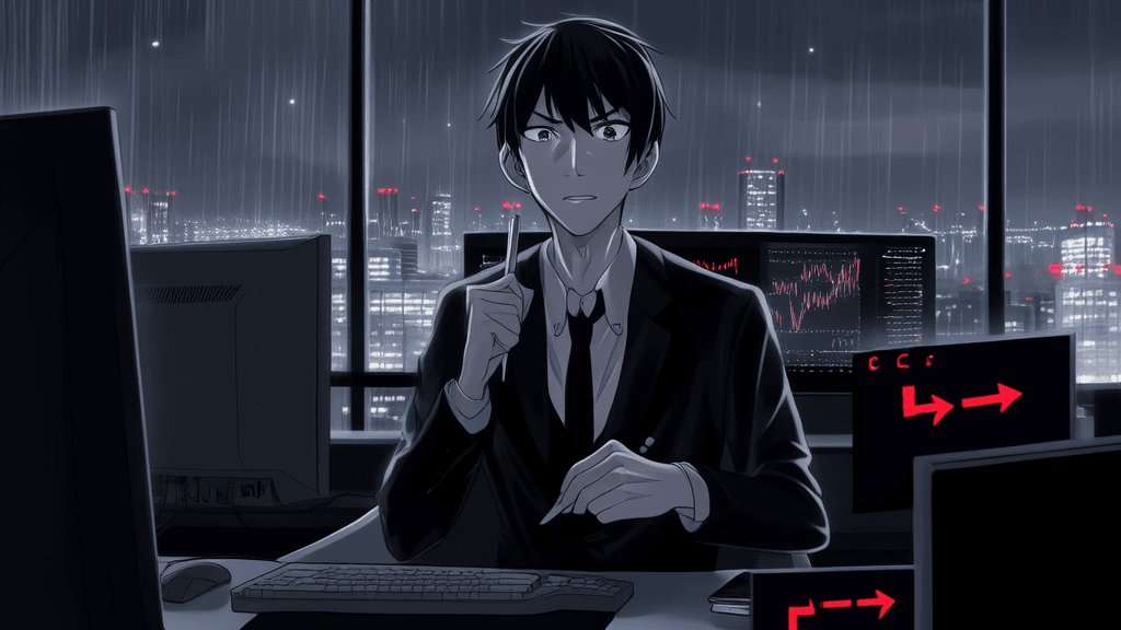 CZ watching BTC price charts, the number dropping