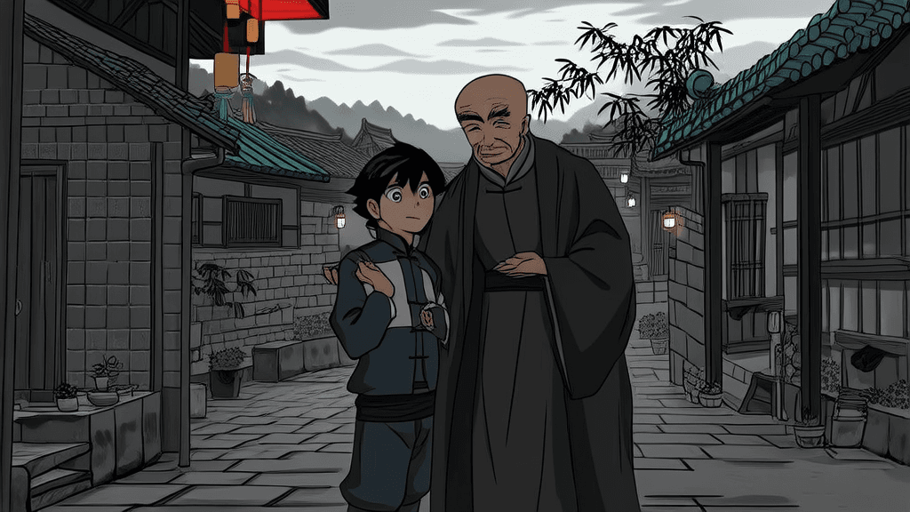 Small rural village, traditional Chinese houses