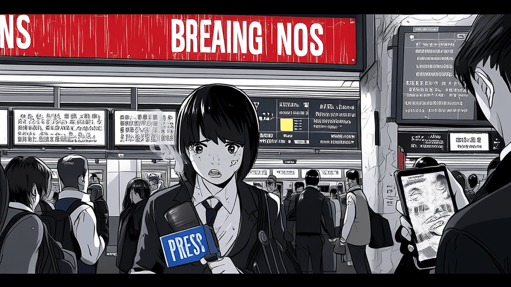 News headlines exploding across screens worldwide